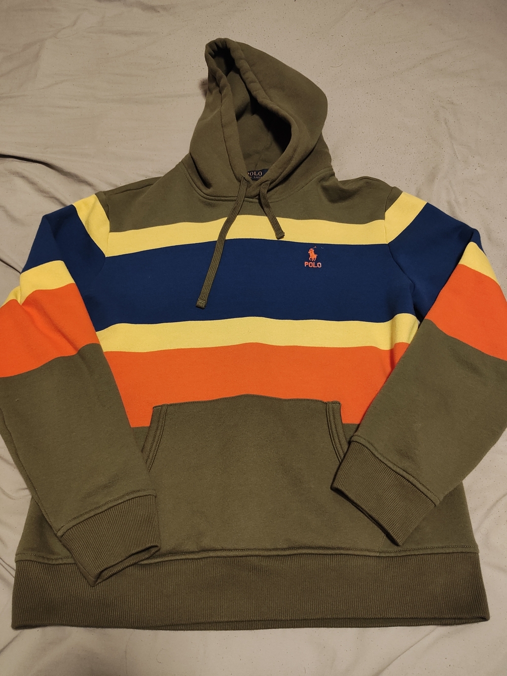 Polo by Ralph Lauren Olive Green Striped Hoodie